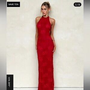 Tiger Mist Lucia Red Halter Neck Dress